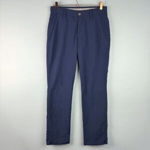 Under Armour Mens Match Play Blue Golf Logo Loose Fit‎ Nylon Pants Size 32 X 32